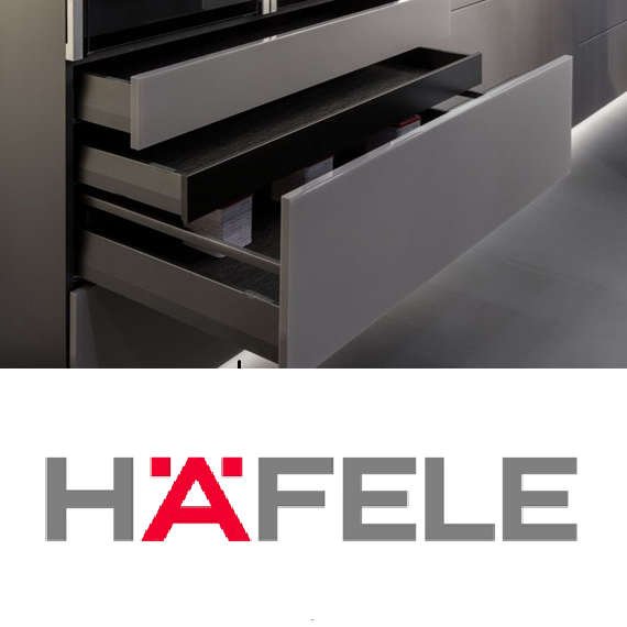 Cajones de cocina con el sistema Matrix Box de Häfele montado